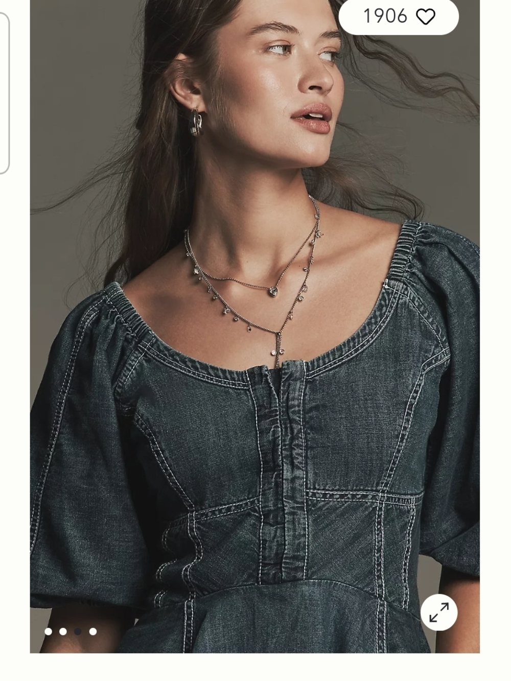 NWOT Anthropologie PILCRO Denim Off-Shoulder  Women's Jeans Top - Sz XL